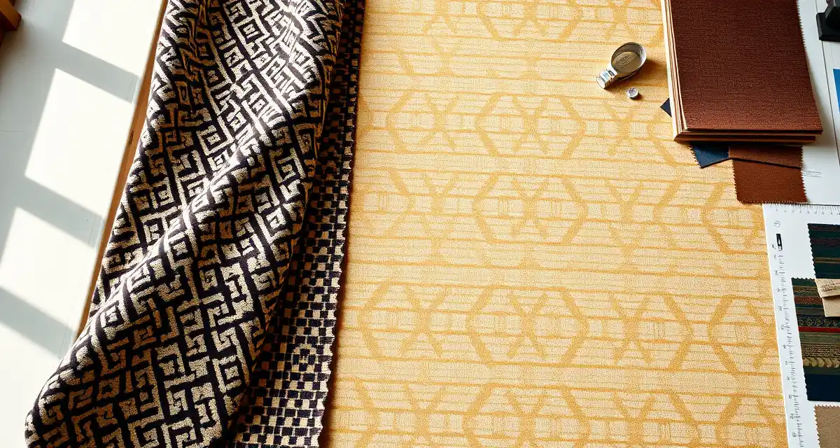 Pattern repeat calculation for upholstery fabric Upholstery fabric pattern repeat measurement showing horizontal and vertical repeat offsets on designer workspace with tools