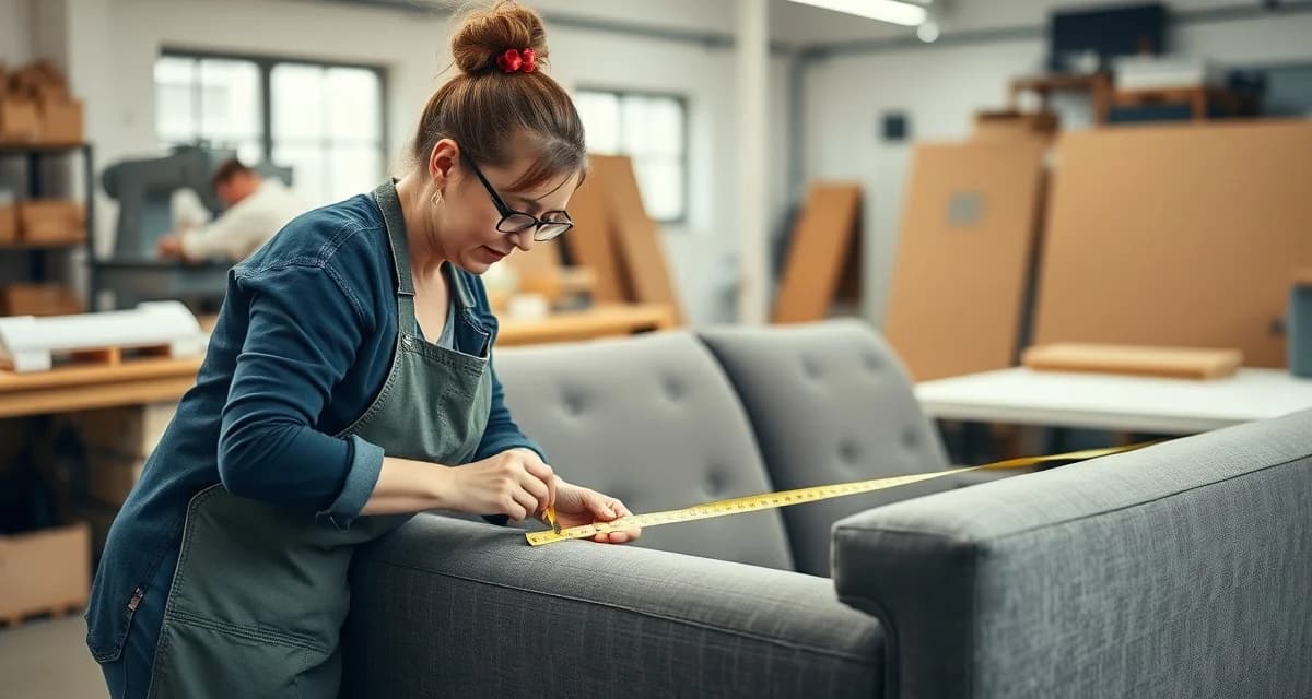 Corner unit yardage calculation best practices Precise measurement of sectional corner unit fabric yardage using professional upholstery tools and techniques