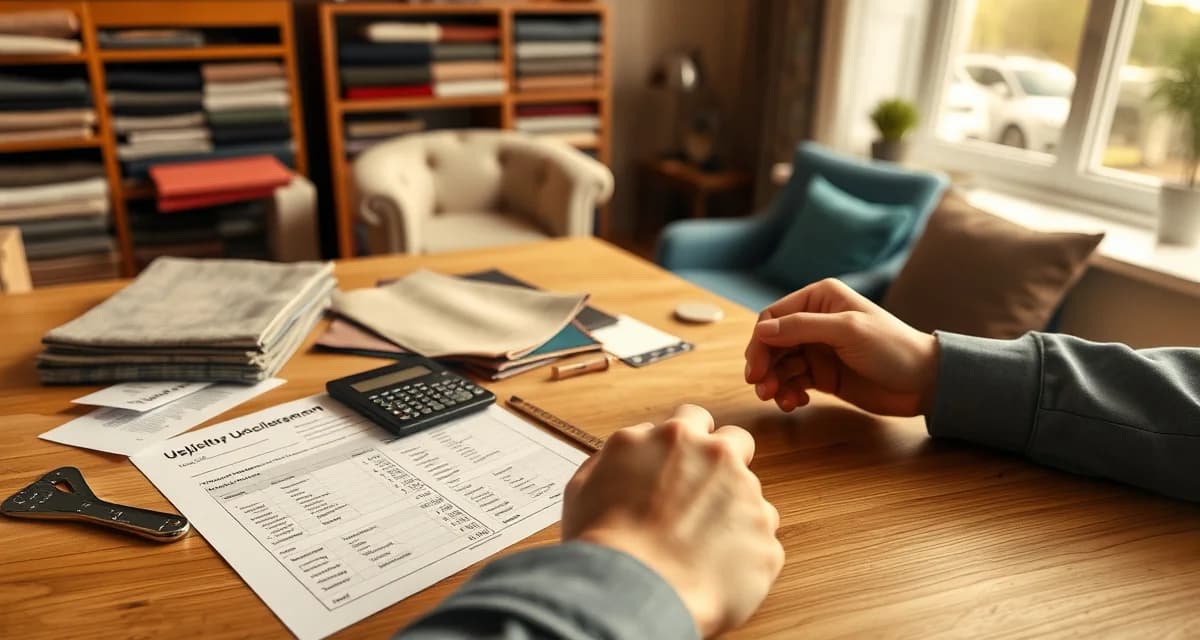 Fabric markup pricing strategy for upholstery shops Upholstery fabric cost calculator worksheet with fabric swatches and pricing tools for shop management