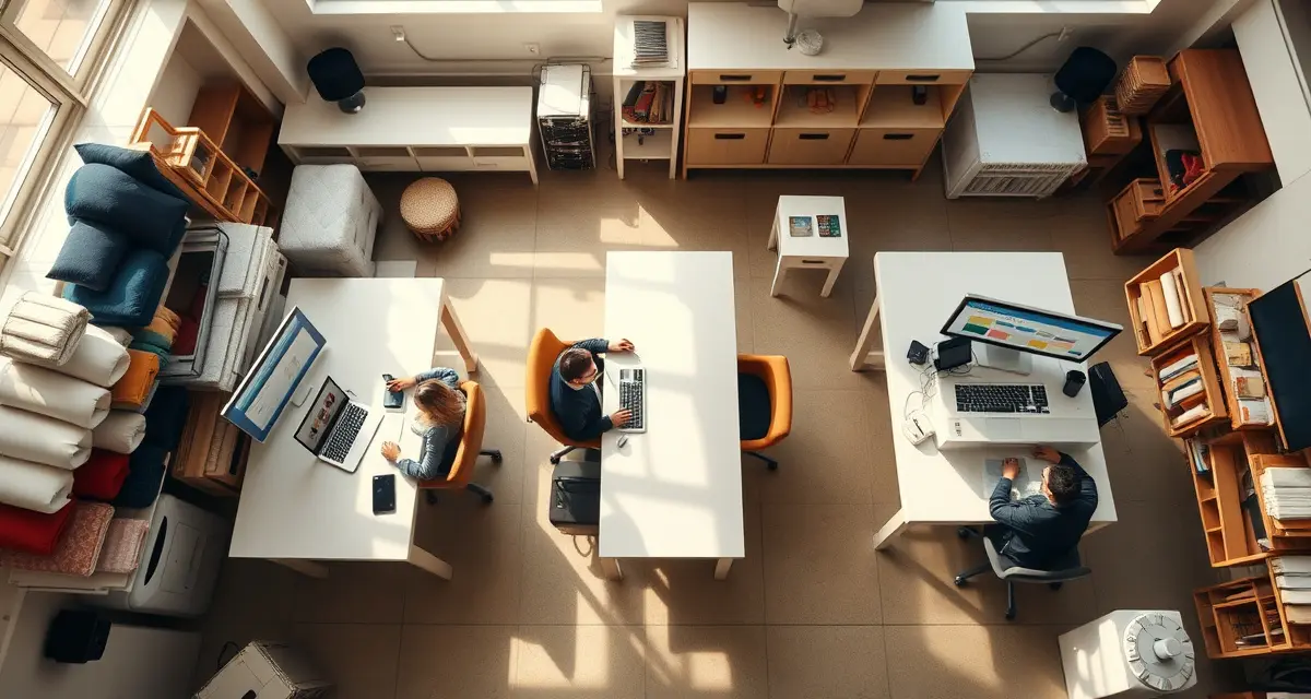 Upholstery business scaling across multiple locations Three organized upholstery shop locations demonstrating centralized fabric ordering and management systems for scaling multiple locations.