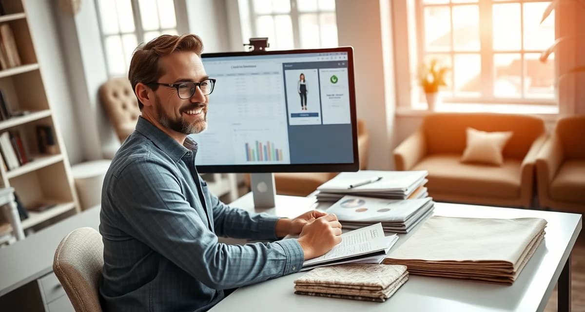 CRM database for upholstery business clients Upholstery shop manager using client database software to track customer history and schedule repeat upholstery jobs