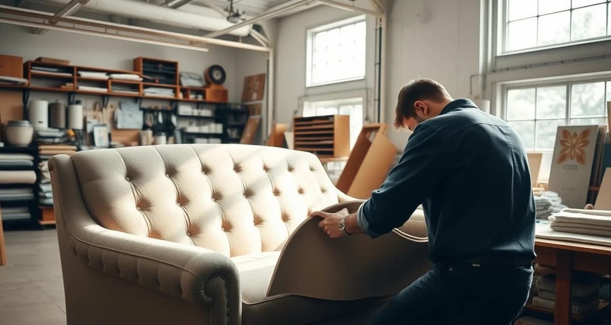 Upholstery business revenue management and growth planning Upholstery shop owner managing revenue growth across business stages, from startup to multi-location operations with professional workspace setup