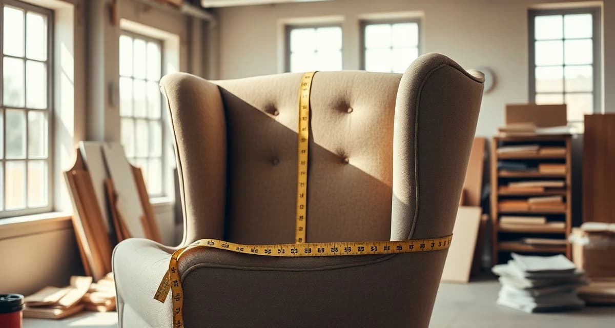 Fabric measurement guide for wing chair upholstery projects Wing chair upholstery showing fabric yardage measurement and panel construction for professional fabric calculation.