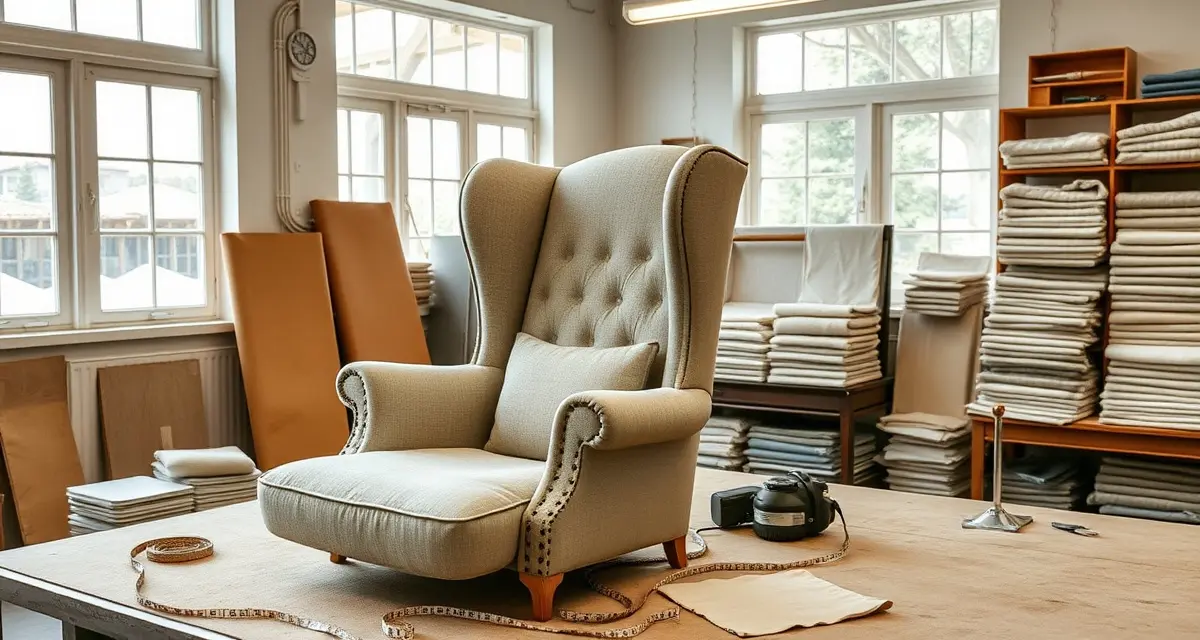 Wing chair fabric yardage calculation reference Wing chair reupholstery fabric measurement guide showing panel layout and yardage requirements for upholstery projects